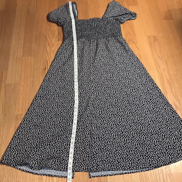 French Connection Elao Verona Crepe Black Multi Print Midi Smock Dress 12 - Picture 6 of 9